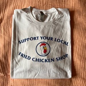 NEW Support Your Local Fried Chicken Shop White XL T-Shirt RARE